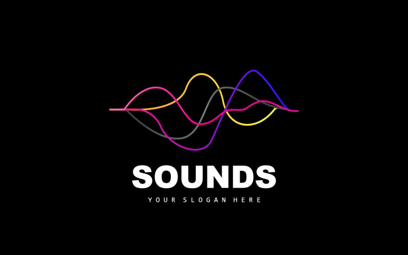 Sound Wave Logo Equalizer Ontwerp Muziek V7