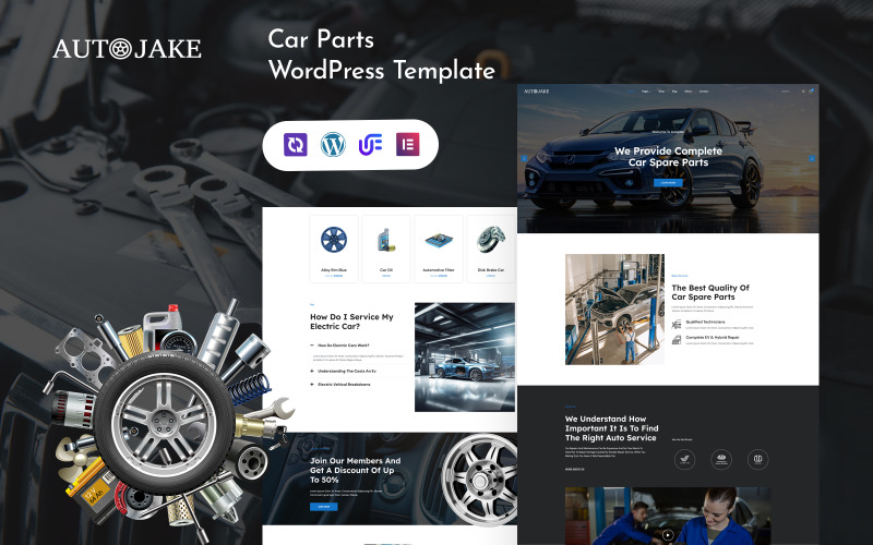 Autojake — тема WordPress для ремонта автомобилей и автозапчастей