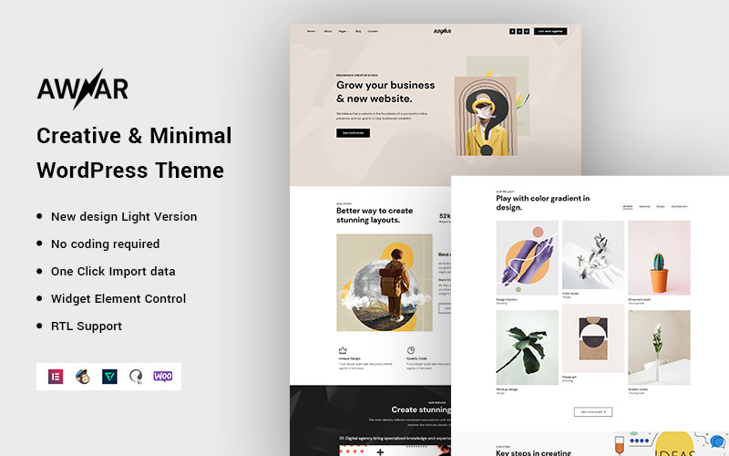 Awar — kreatywny i minimalistyczny motyw WordPress