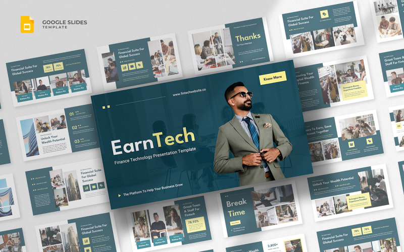 Earntech - Fintech Google Slides-sjabloon