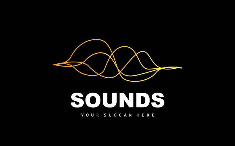 Sound Wave Logo Equalizador Design Música V9