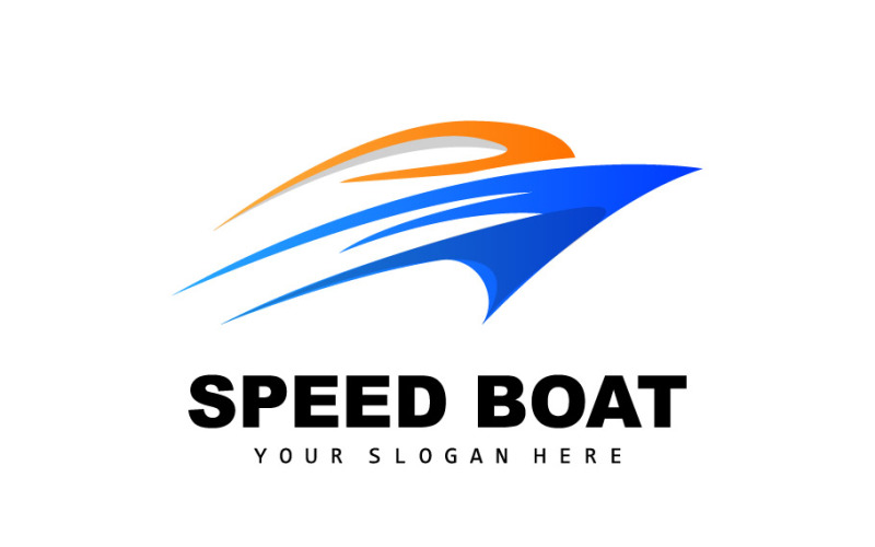 Speedboat logo vektor havsfartyg design V2