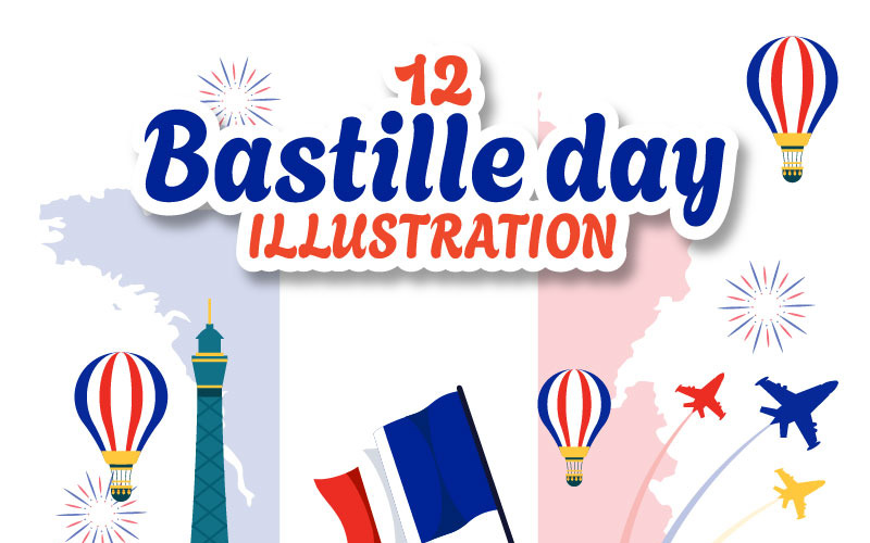 12 Boldog Bastille-nap illusztráció