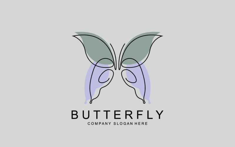 Kelebek logo vektör güzel uçan hayvan v10