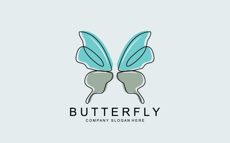 Logotipo de borboleta vetor lindo animal voador v6