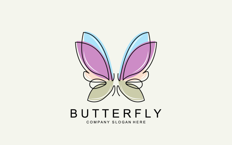 Logotipo de borboleta vetor lindo animal voador v7
