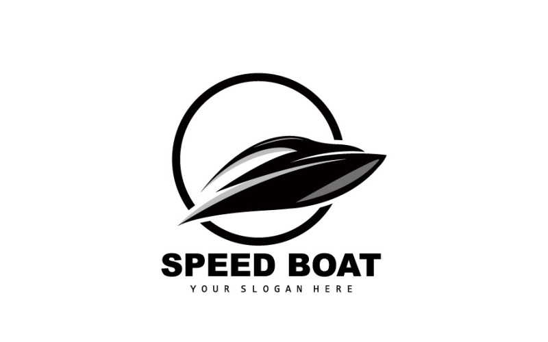Motoscafo logo vettoriale nave marittima design V20