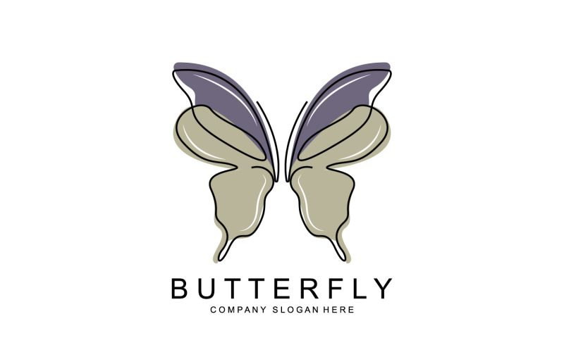 Pillangó logó vektor gyönyörű repülő állat v14
