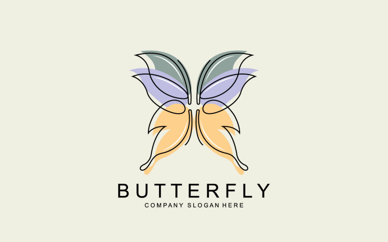 Vector de logotipo de mariposa hermoso animal volador v12
