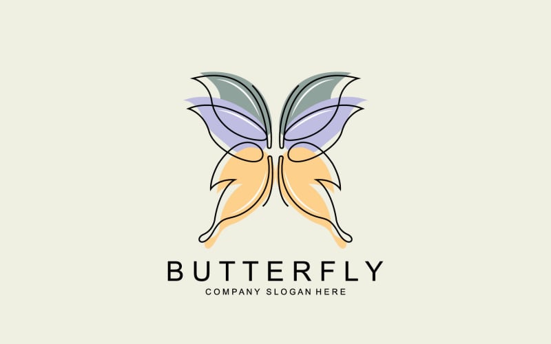 Вектор логотипа бабочки красивое летающее животное v12