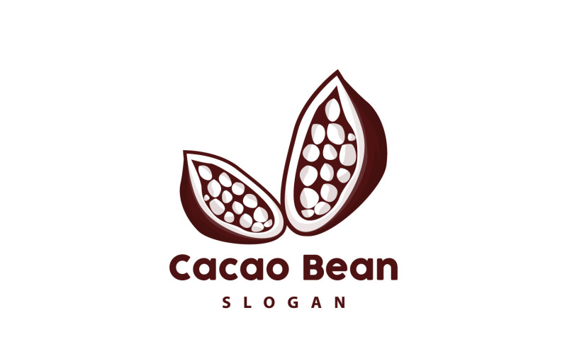 Logo de fève de cacao Premium Design VintageV14