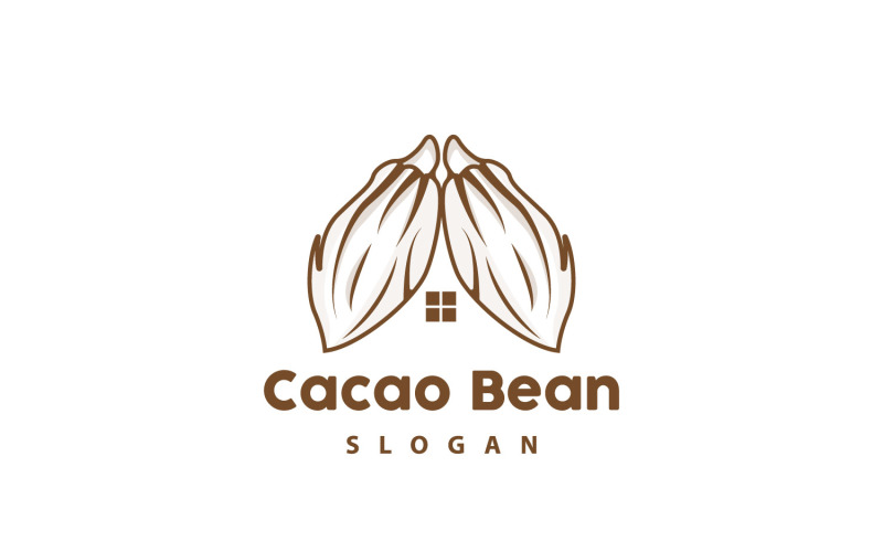 Logo de fève de cacao Premium Design VintageV15