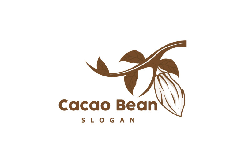 Logo de fève de cacao Premium Design VintageV17