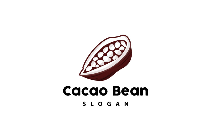 Logo de fève de cacao Premium Design VintageV6
