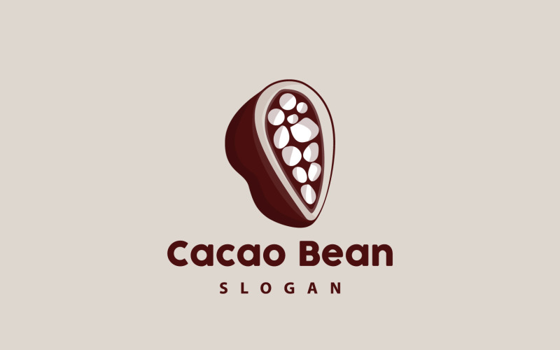 Logotipo De Grano De Cacao Diseño Premium VintageV5