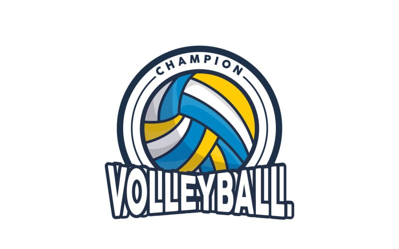Voleybol Logo Spor Basit Tasarım IllustrationV2