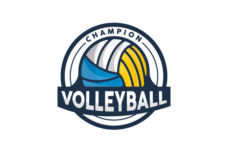 Volleyball-Logo-Sport, einfaches Design, Illustration V1