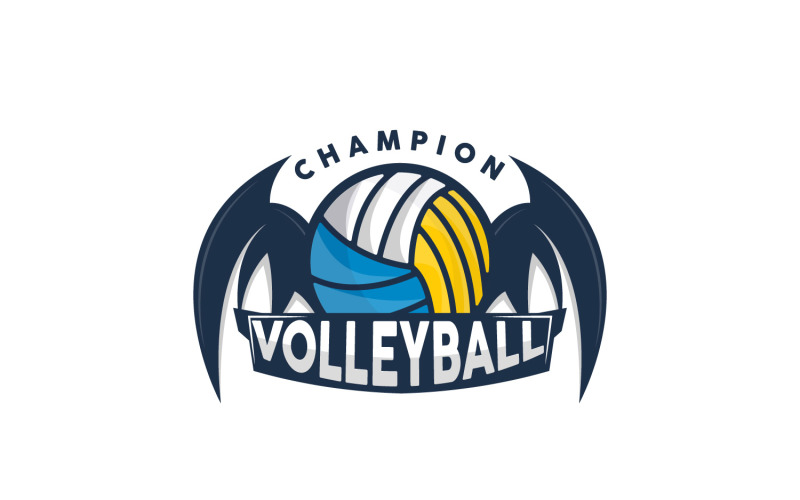 Volleybolllogotyp Sport Enkel design IllustrationV9