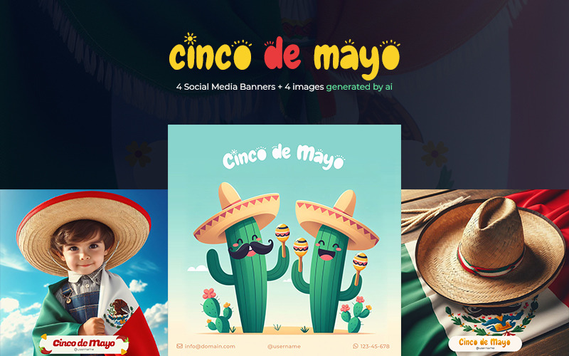 Cinco de mayo - šablona banneru PSD pro sociální média