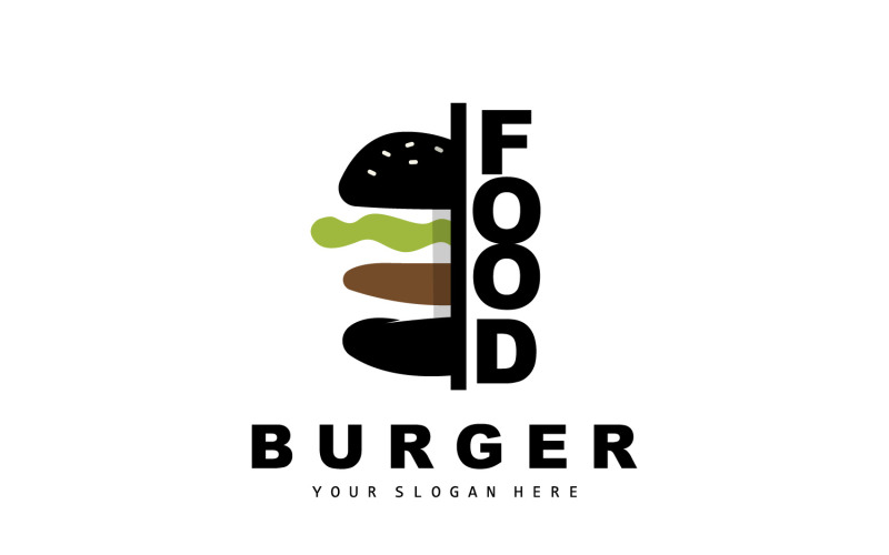 Diseño de comida rápida con logotipo de hamburguesaV13