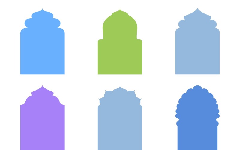 Islamic Arch Design Glyph Set 6 - 10