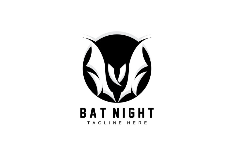 Fladdermuslogotyp Hängande Bat Animal Vector v1