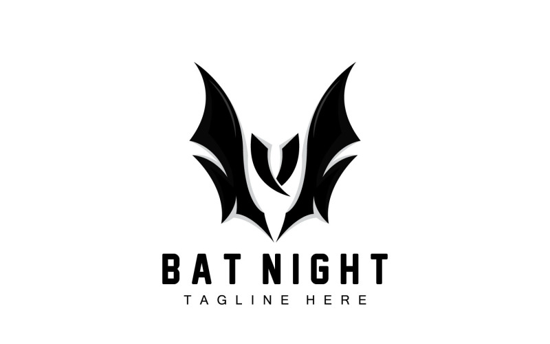 Fladdermuslogotyp Hängande Bat Animal Vector v7