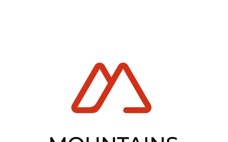 Logo de montagne avec initiale abstraite M