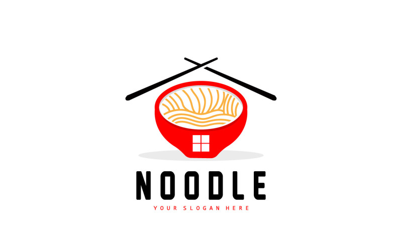 Logo de nouilles Ramen Vector Chinese Food v12