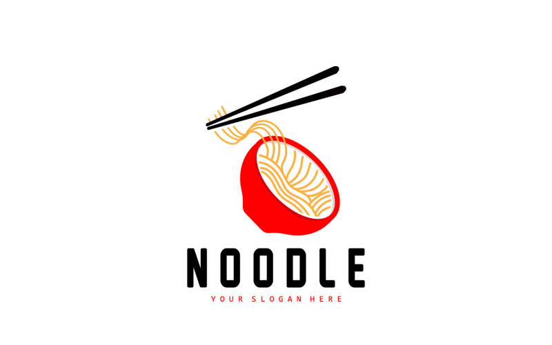 Logo de nouilles Ramen Vector Chinese Food v14