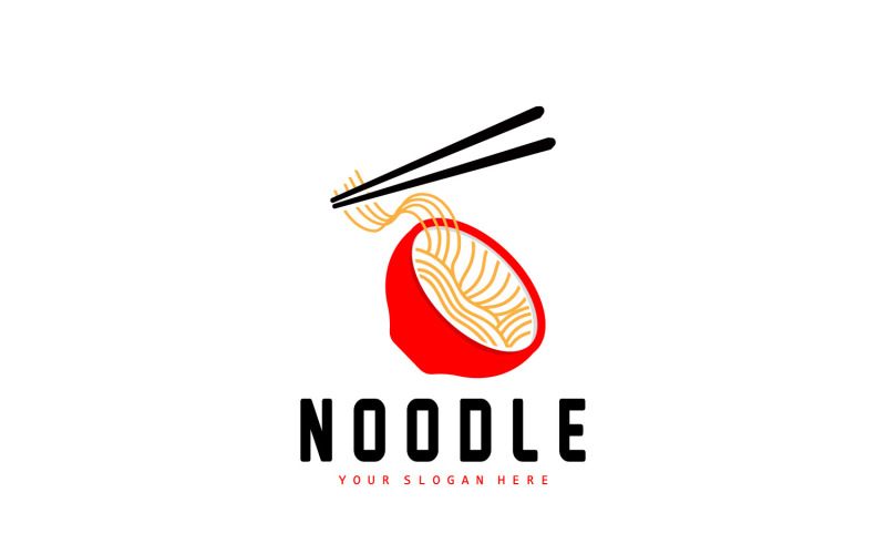 Логотип лапши Рамэн Вектор китайской еды v14