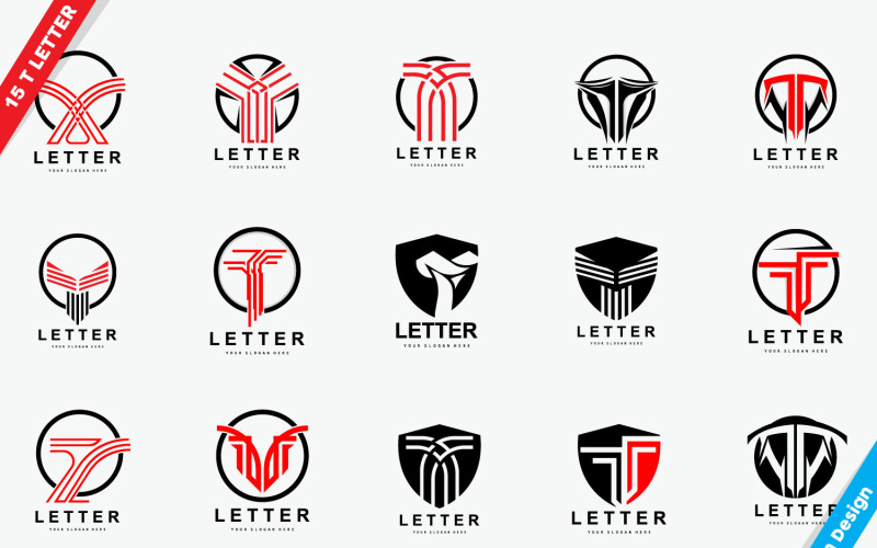 Minimale initiële T Letter Logo Vector v2