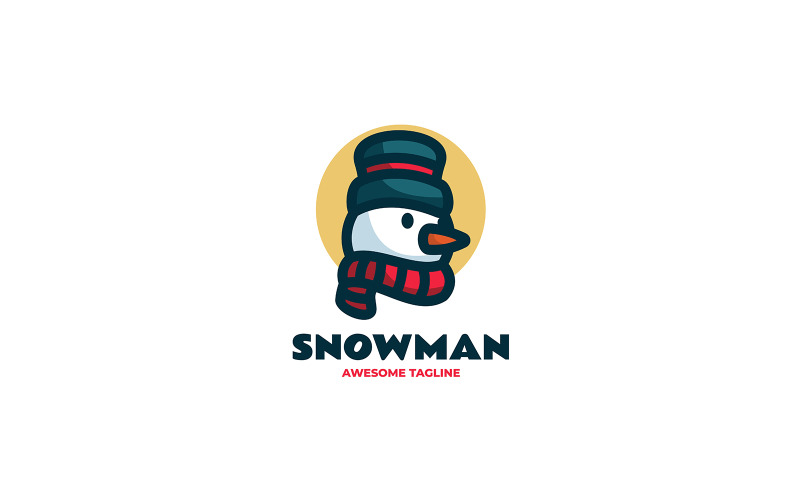 Logo de dessin animé de mascotte de bonhomme de neige 3
