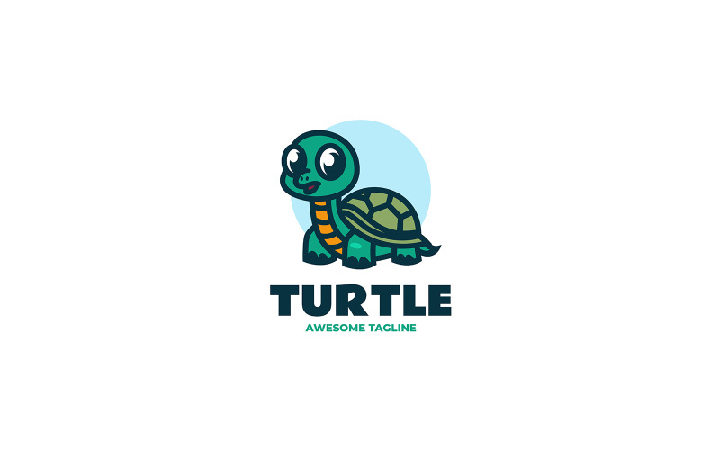 Logotipo de dibujos animados de mascota tortuga 2