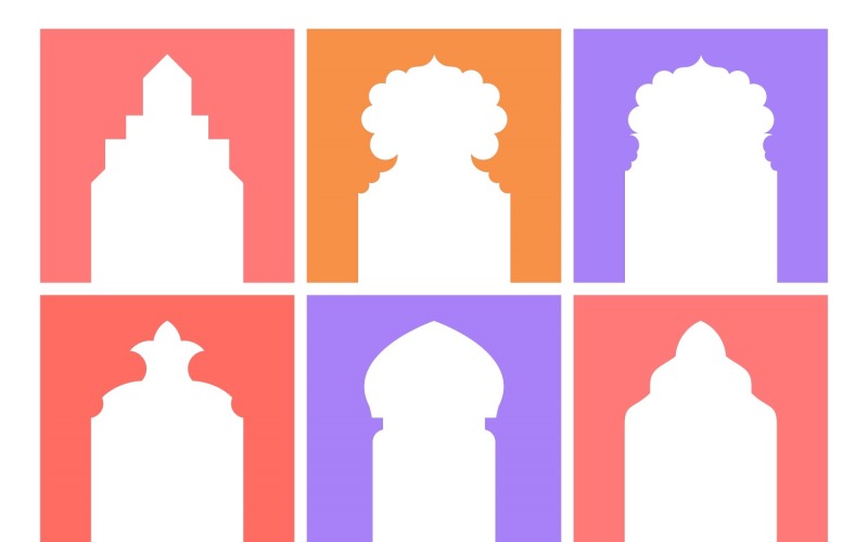 Islamic Arch Design Glyph Inverted Set 6 - 4