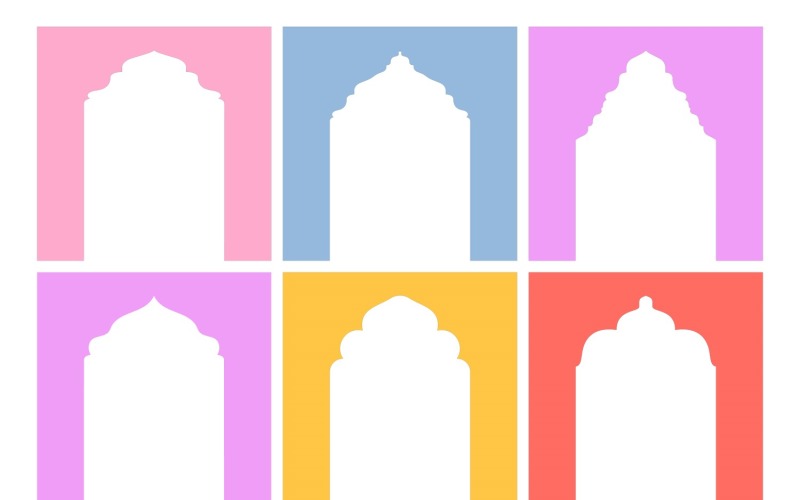 Islamic Arch Design Glyph Inverted Set 6 - 5