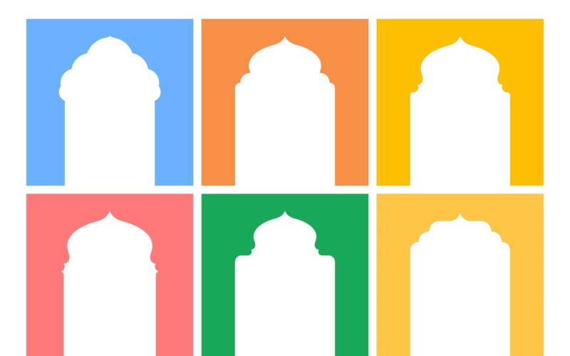 Islamic Arch Design Glyph Inverted Set 6 - 7