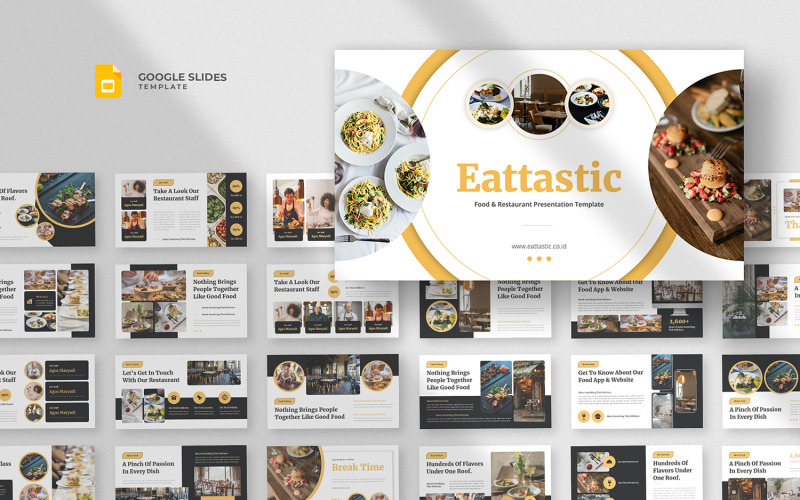 Eattastic - Шаблон слайдов Google Еда и ресторан