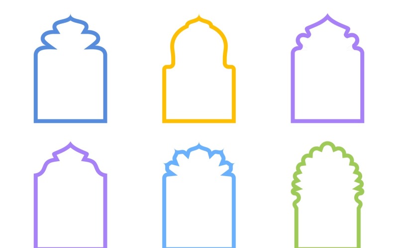 Islamic Arch Design Bold Line Set 6 - 10