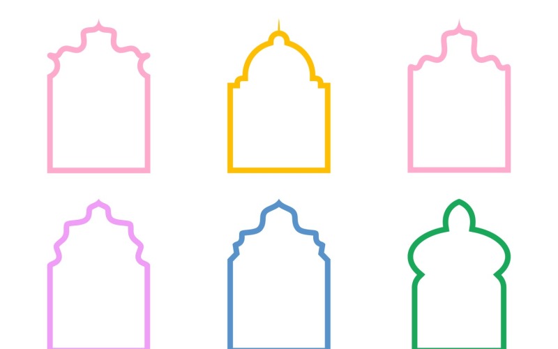 Islamic Arch Design Bold Line Set 6 - 11