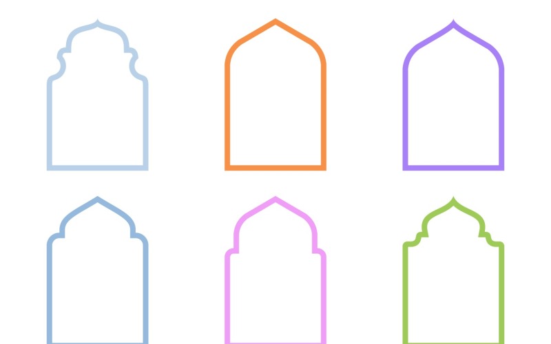 Islamic Arch Design Bold Line Set 6 - 15