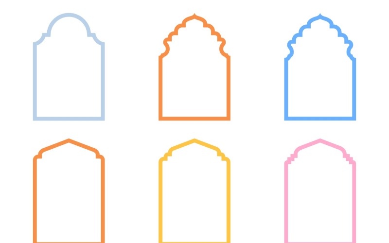 Islamic Arch Design Bold Line Set 6 - 17