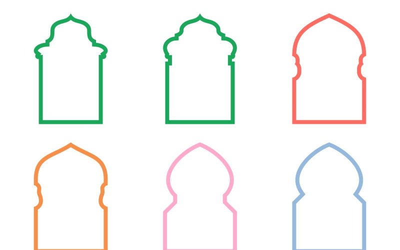 Islamic Arch Design Bold Line Set 6 - 19