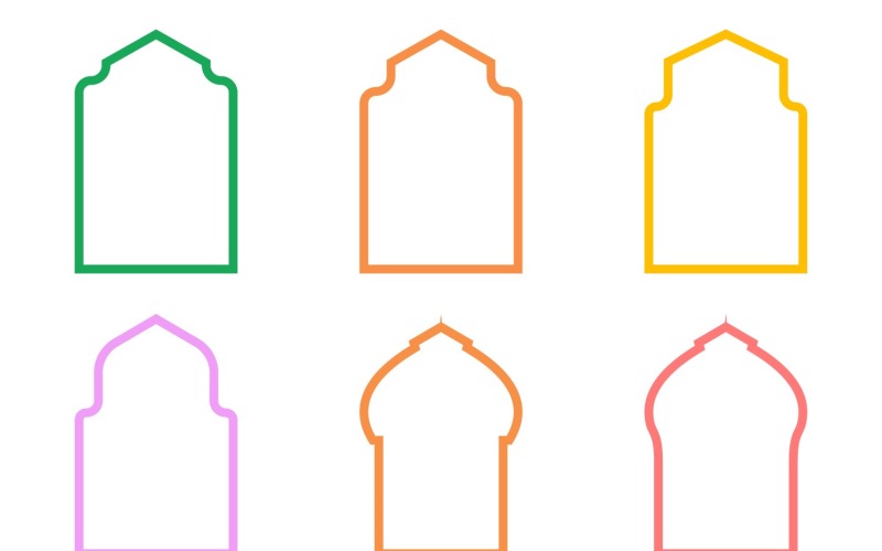 Islamic Arch Design Bold Line Set 6 - 23