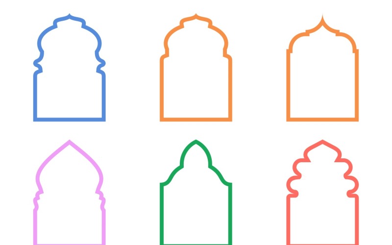Islamic Arch Design Bold Line Set 6 - 2