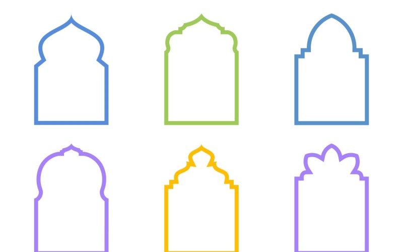 Islamic Arch Design Bold Line Set 6 - 34