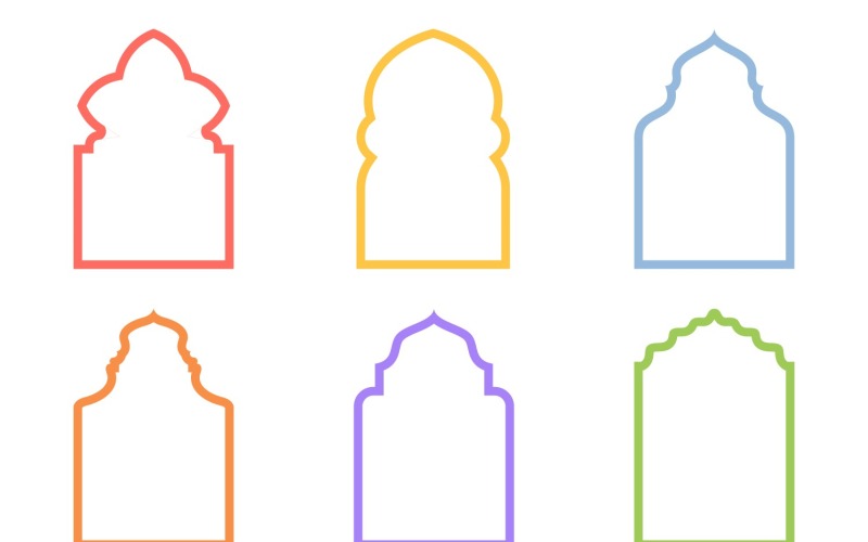 Islamic Arch Design Bold Line Set 6 - 3