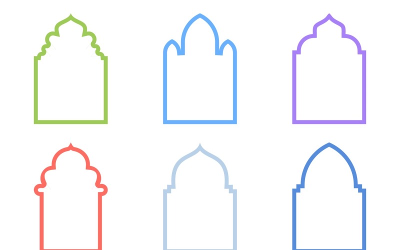 Islamic Arch Design Bold Line Set 6 - 6