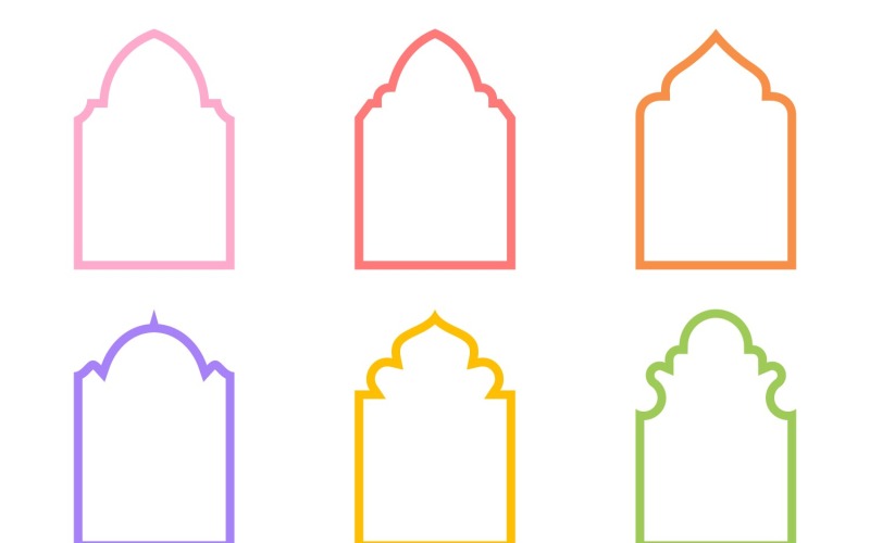 Islamic Arch Design Bold Line Set 6 - 7