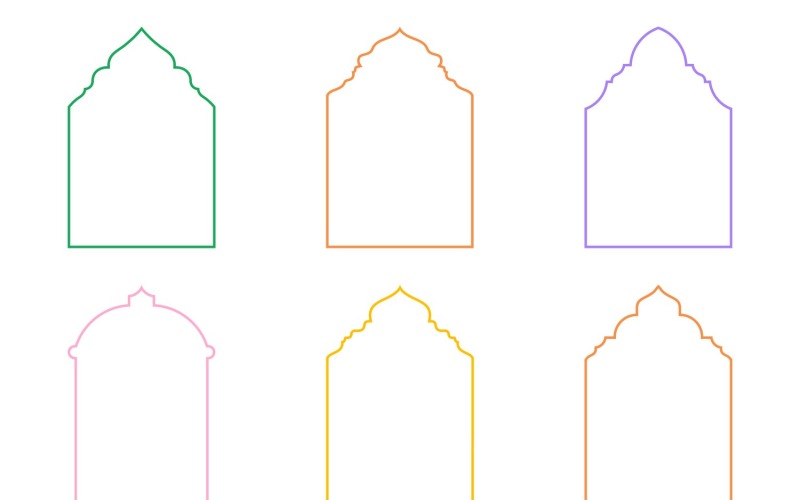 Set di linee sottili con design ad arco islamico 6 - 28